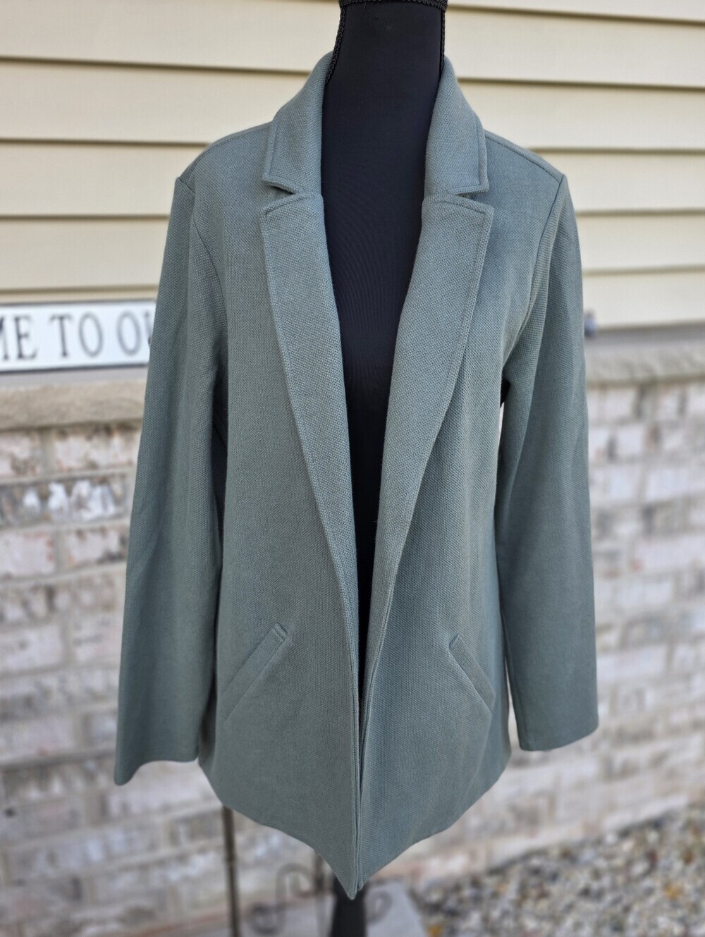Matty M Sage Green Knit Sweater Blazer Large